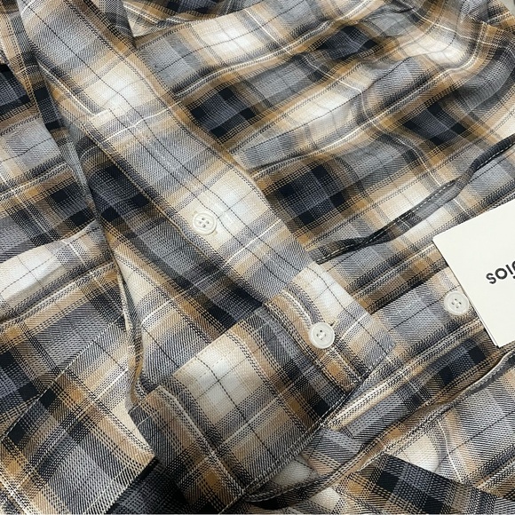 Acne Plaid Shirt in Black and Cream - Picture 4 of 8